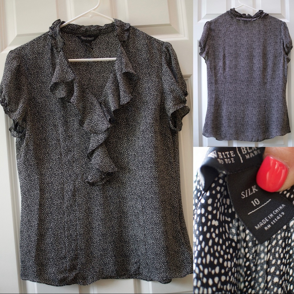 WHBM Silk Ruffle Blouse